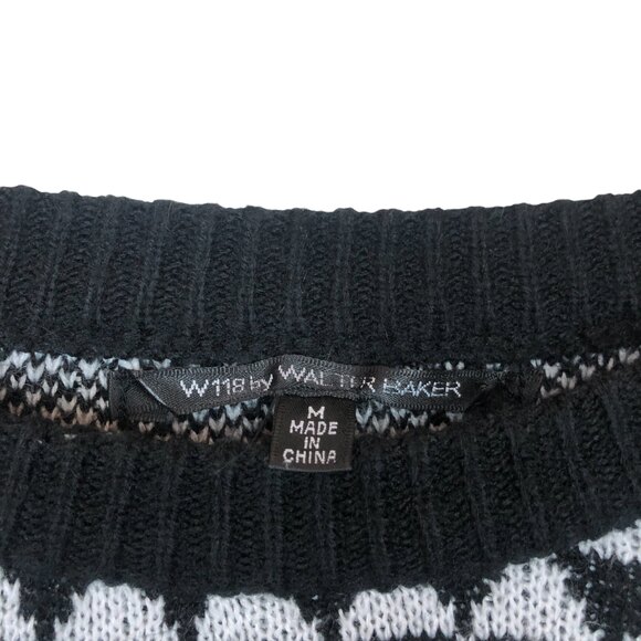 W118 by Walter Baker Black White Geometric Triangle Sweater Women’s Medium - Picture 5 of 7